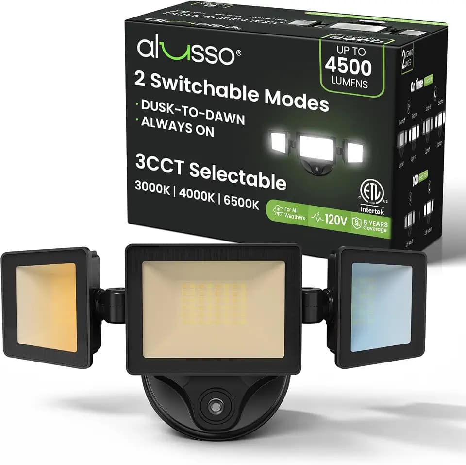 ALUSSO Dusk to Dawn Outdoor Lighting 40W 4500LM 3CCT 3000K/4000K/6500K 120V