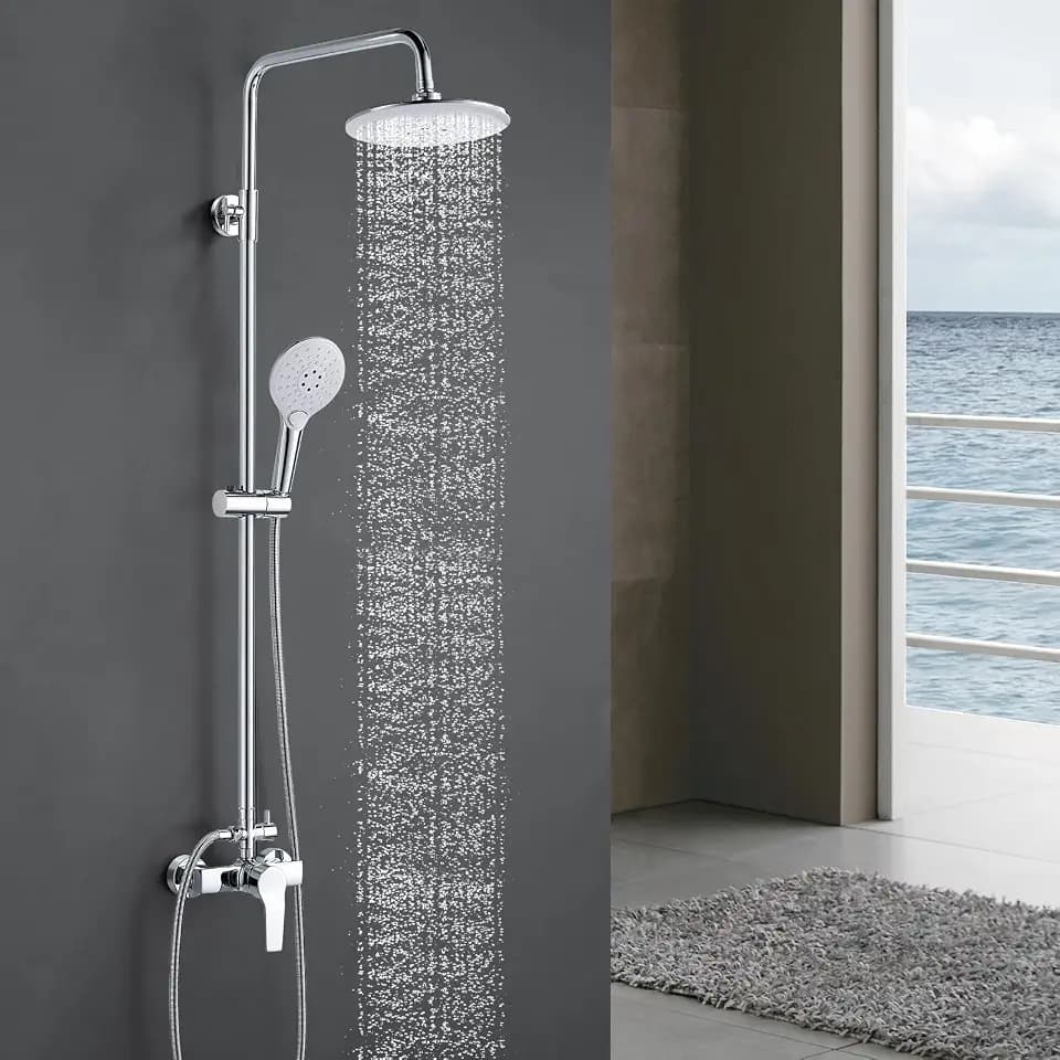 Duschsystem mit Mischbatterie Dusche Höhenverstellbar 110-145cm