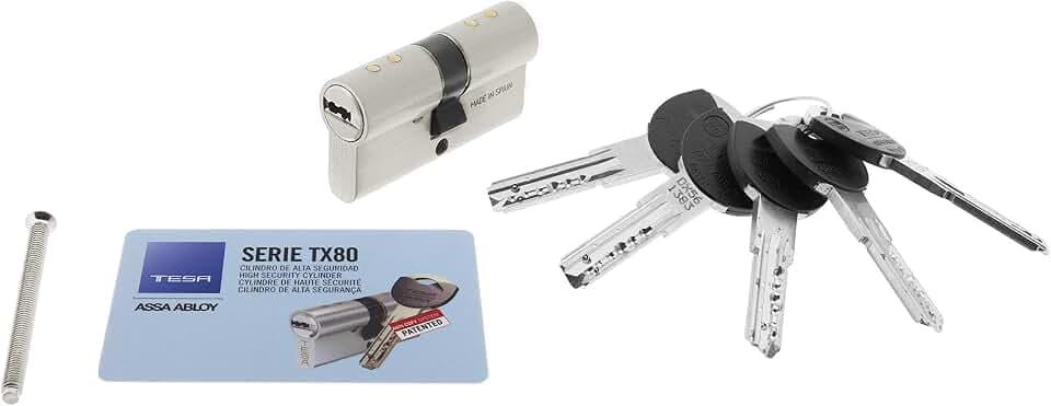 TESA TX853545N Europrofilzylinder TX80, 85 x 35 mm, für Europrofil-Schlösser an Wohn- und Gewerbetüren, einfache Montage von außen mit nur einer Schraube