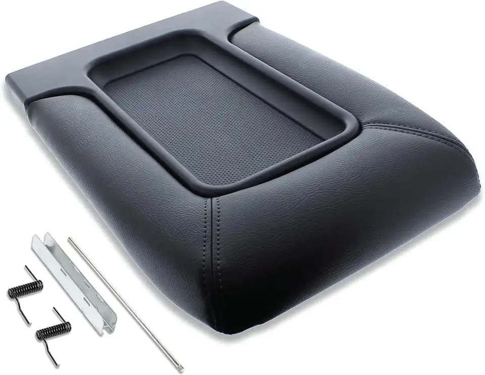 EcoAuto Center Console Lid Replacement Kit for 99-07 Silverado, Avalanche, Suburban, Sierra, Yukon - Replaces OEM 19127364, 19127365, 19127366 (Dark Gray)