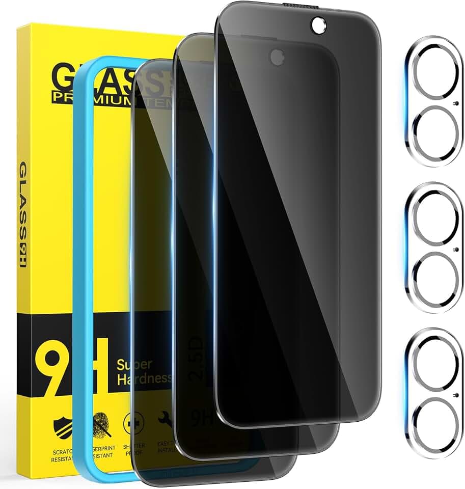 3 Stück Sichtschutz für iPhone 17 für Panzerglas 6,3 Zoll, Anti-Spy Privacy screen iPhone 17 Schutzfolie mit Kameraschutz, Einfachem Installationswerkzeug