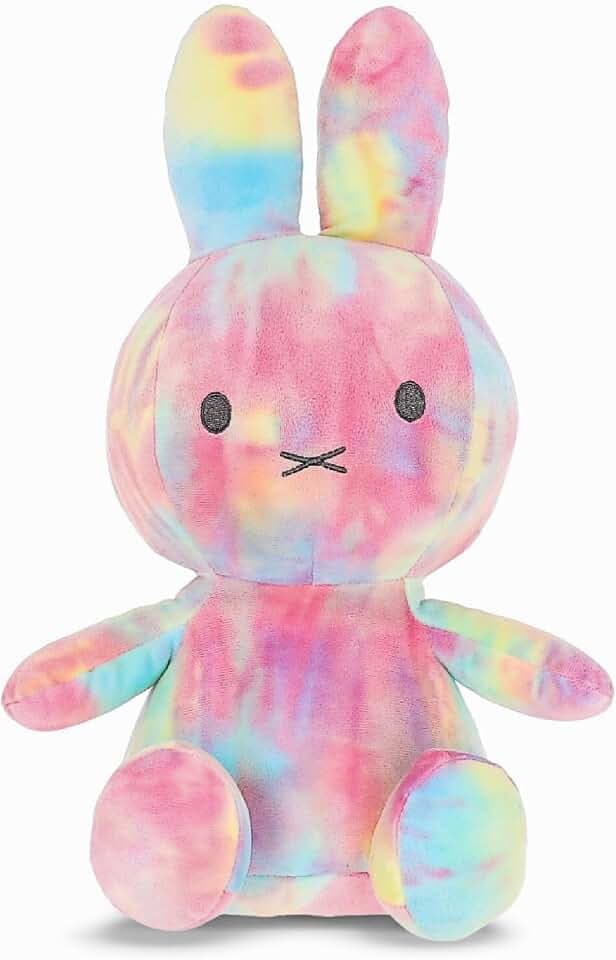 Kids Preferred Miffy Plush 14" Tie Dye Bunny - Sitting Dutch Bunny Plush, Embroidered Details, Ultra Soft Stuffed Animal Plushie for Girls and Boys