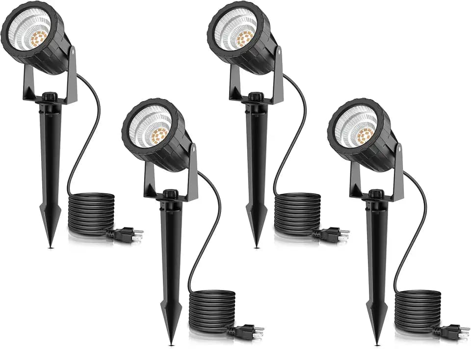 L LOHAS LED 12W Dusk to Dawn Outdoor Spotlight 3000K Landscape Light 4 Pack