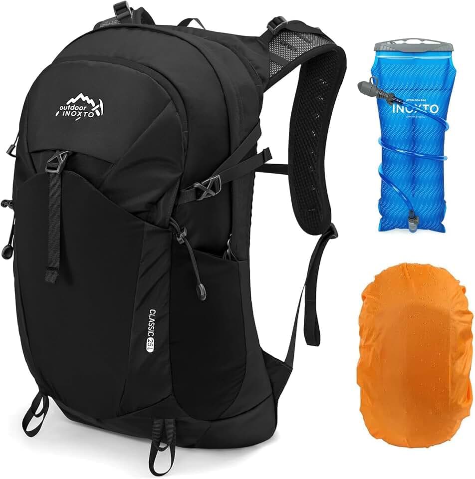IX INOXTO Hiking Hydration Backpack with 2L/3L Water Bladder for Women and Men18L/25L Water Backpack for Hiking, Cycling, Climbing, Camping