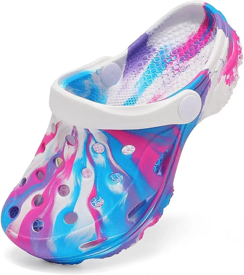 Cubufly Kids Camo Clogs Boys Girls Marbled Tie Dye Slides Sandals Toddler Pool Beach Water Shoes Slippers