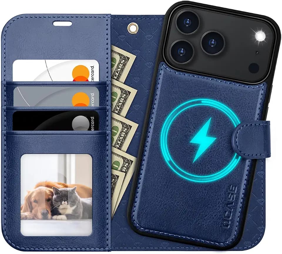 OCASE for iPhone 18 Pro/iPhone 17 Pro Detachable Wallet Case, Blue