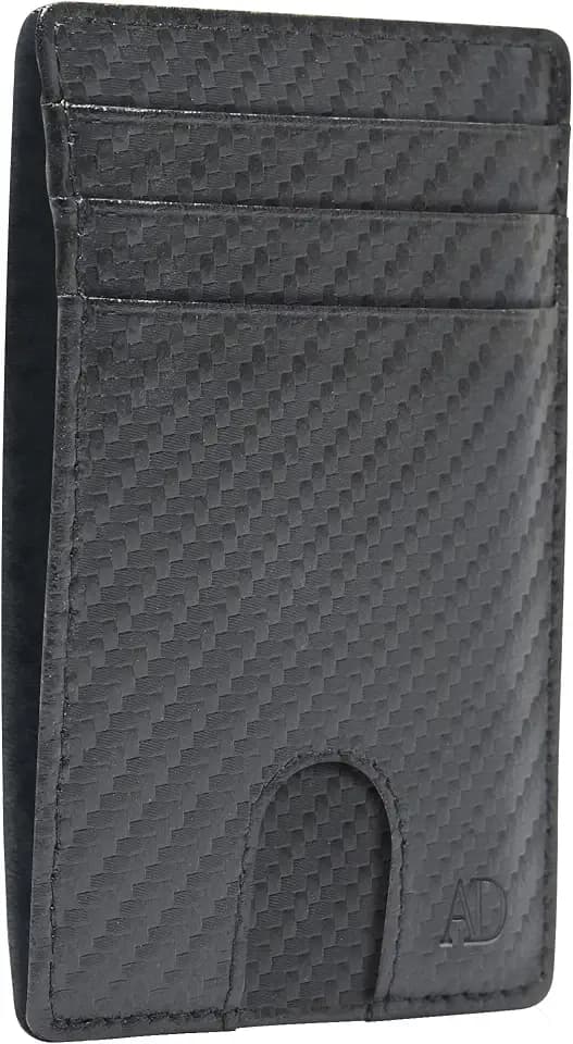 Access Denied Slim Minimalist Wallets For Men - Vegan Leather Front Pocket Thin Mens Wallet RFID Credit Card Holder Gifts For Men