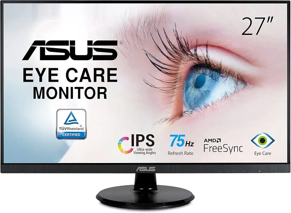ASUS VA27DQ 27 Inch 1080P Computer Monitor, HDMI, DisplayPort, VGA, Speaker