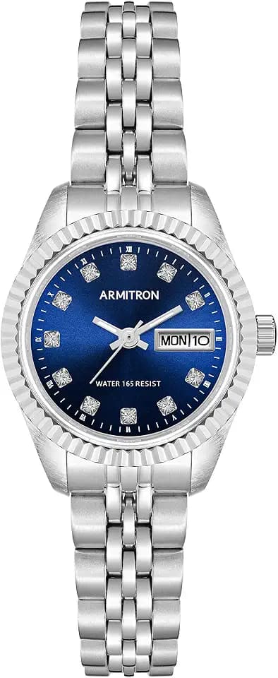 Armitron Women's Genuine Crystal Accented Day/Date Function Bracelet Watch, 75/2475