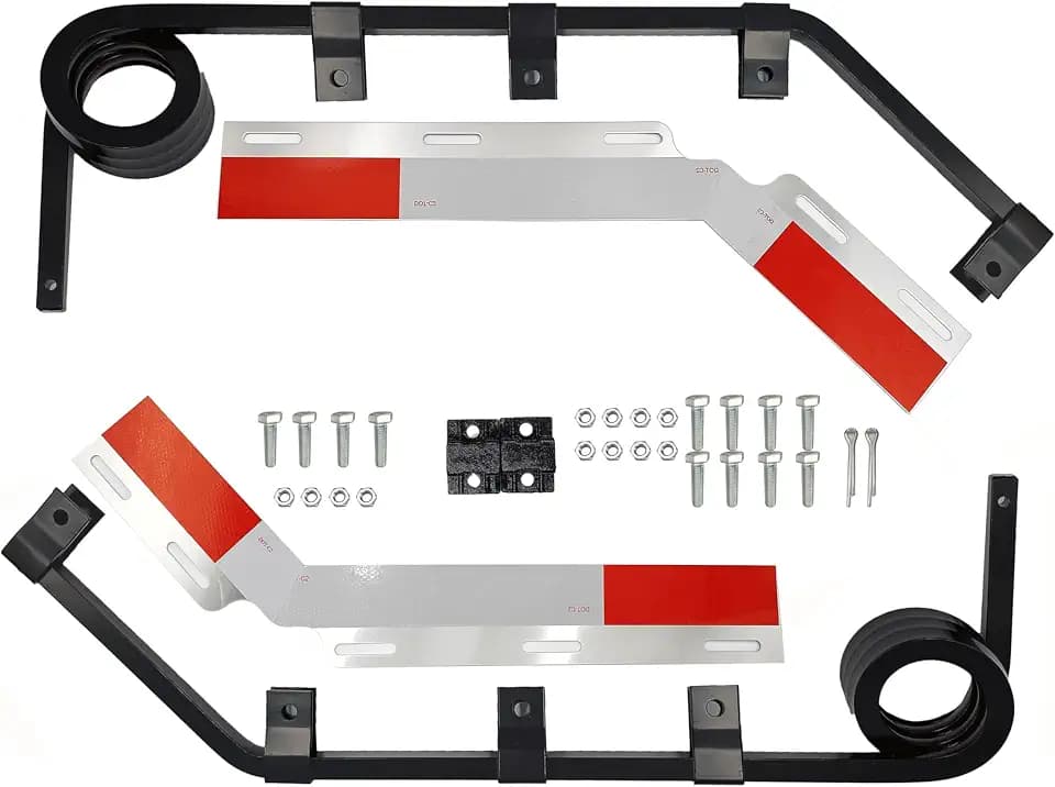 Angled Bar Type Mud Flap Hangers for Semi Truck Mud Flap Hangers for Semi Mud Flaps with Reflective Strip Tape Square Steel Mudflap Hangers with 3 Coils