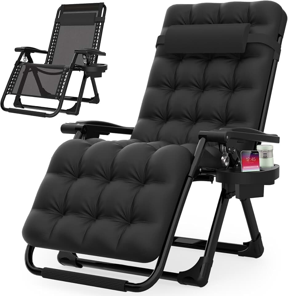 Suteck Zero Gravity Chair, Reclining Camping Chairs w/Removable Cushion