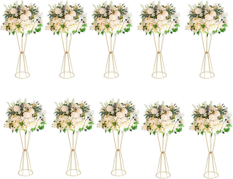Bigsee 10pcs Trumpet Vases for Centerpieces, 23.6" Wedding Centerpiece