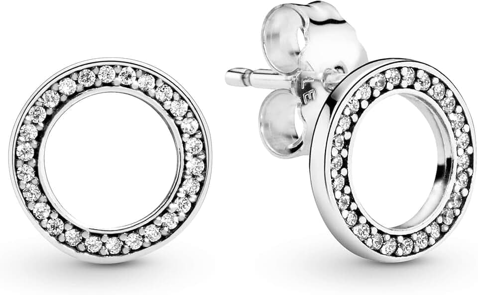 Pandora Signature Ohrstecker funkelnder Kreis, mit klarem Cubic Zirkonia