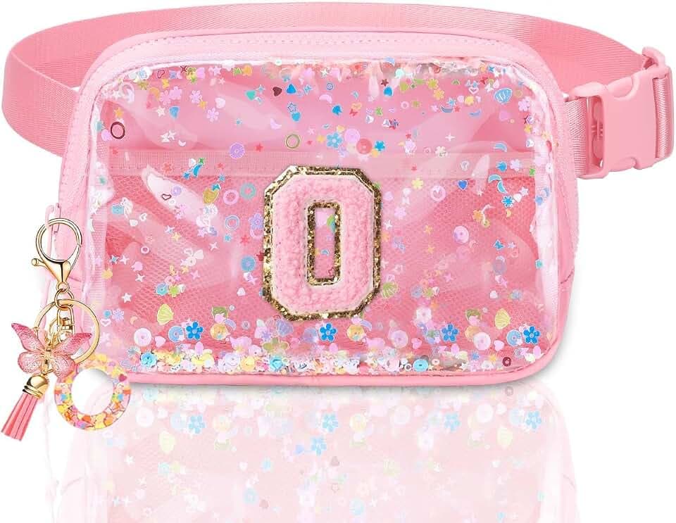 Fanny Pack for Girls Gift - Initial Letter Birthday Gifts for 4 5 6 7 8 9 Girl Crossbody Belt Bag Cute Personalized Trend Stuff Pink O