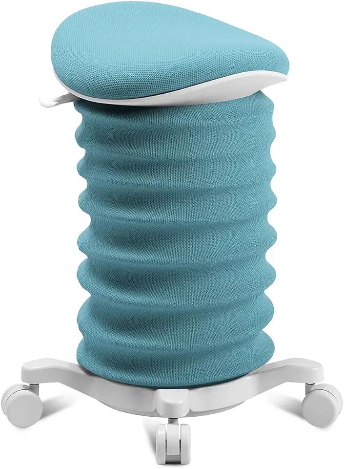TOPSTAR Sitness 4D mit Rollen - AGR-Zertifiziert Dynamischer Sitzhocker Papyrus - türkis, ergonomischer Bürohocker - höhenverstellbar - stärkt den Rücken - entlastet die Bandscheiben
