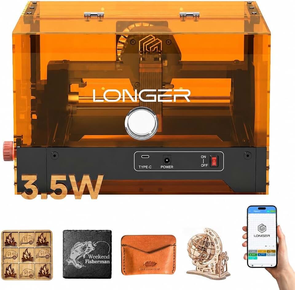 Longer Ray5 Laser Engraver, 3500mW Laser Engraving Machine, 130×140mm