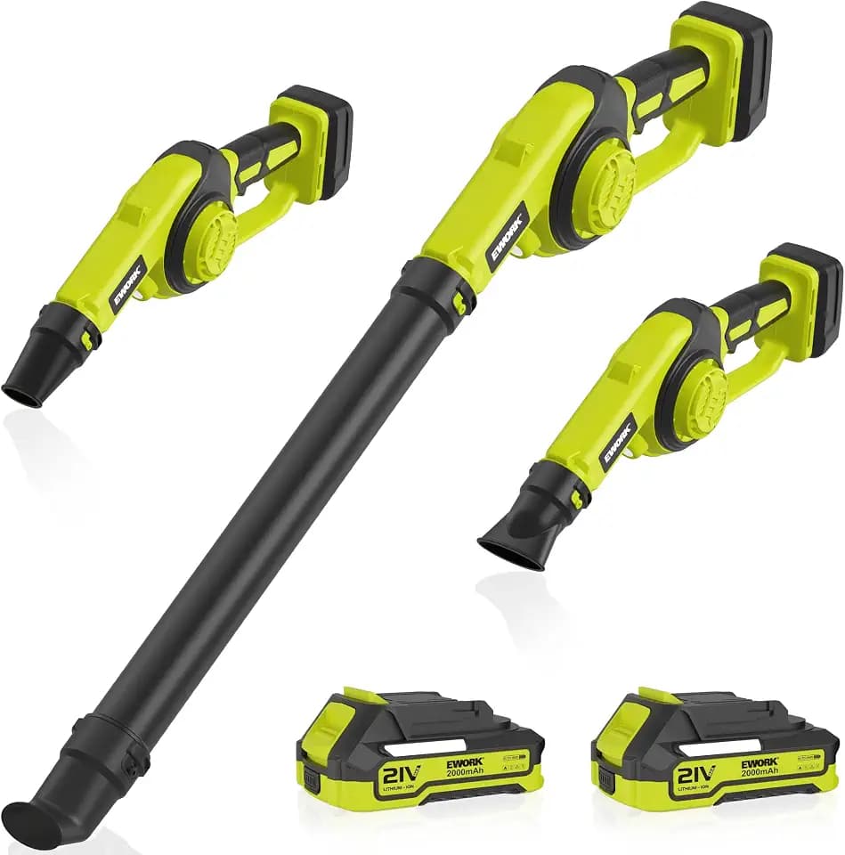 EWORK 20V Small Cordless Leaf Blower with 2 x 2.0Ah Battery and Charger