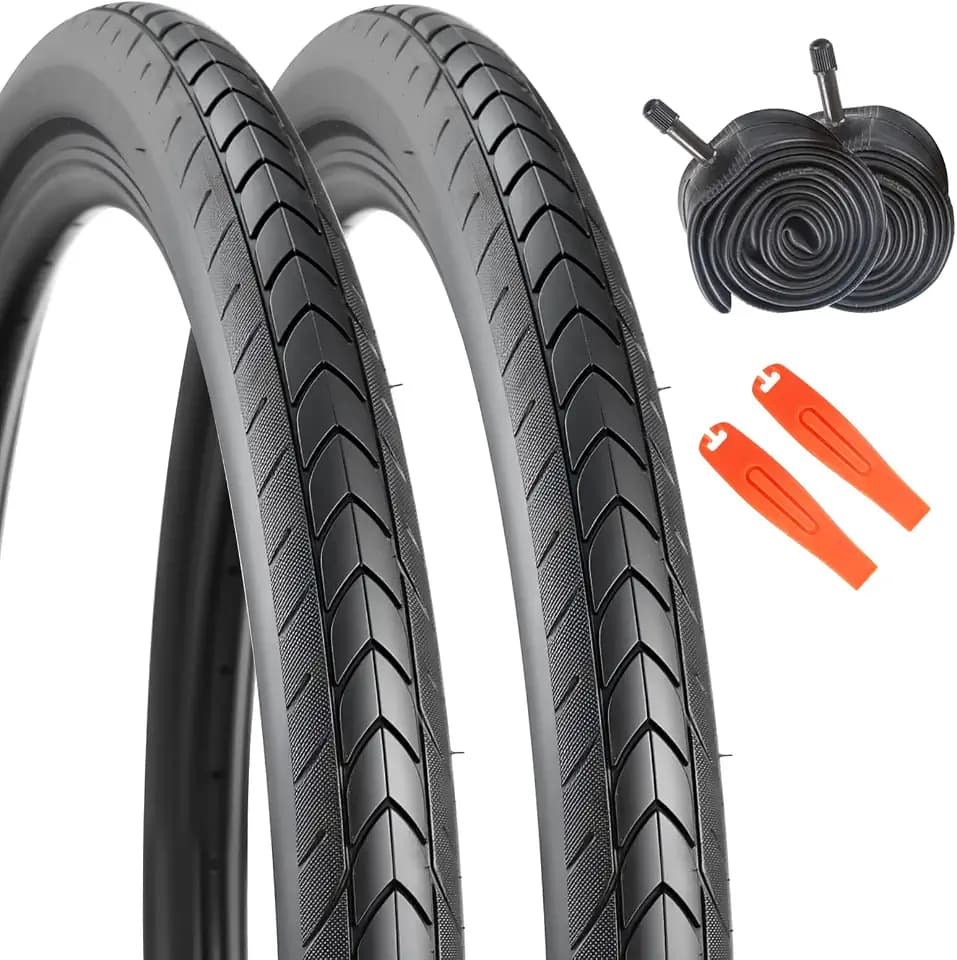2Set -27.5x1.75 Fahrradreifen 27.5 Zoll 2 Reifen + 2 Schläuche + 2 Montageheber - Mountainbike Reifen Komplettset - Passend für MTB, E-Bike, Trekkingrad, Citybike