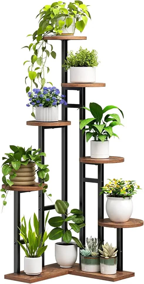 HOOBRO Corner Plant Stand Indoor, 7-Tier Plant Shelf for Indoor Plants