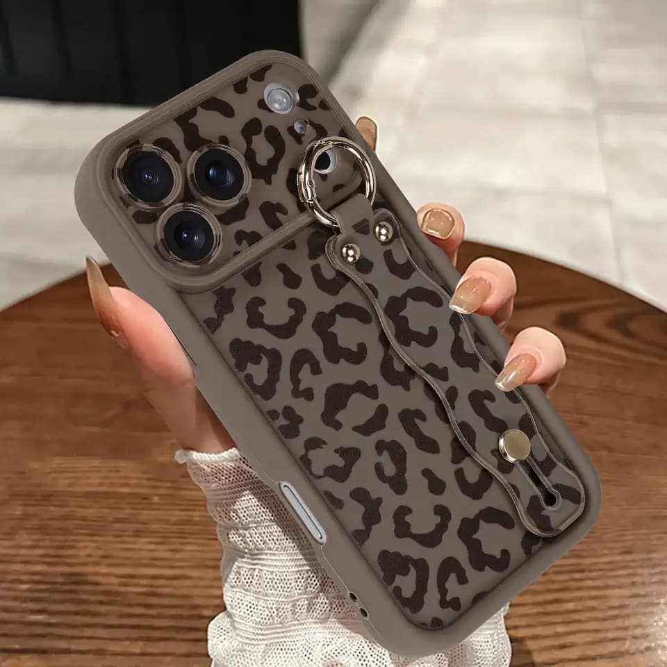Compatible with iPhone 17 Pro Case with Finger Strap, Brown
