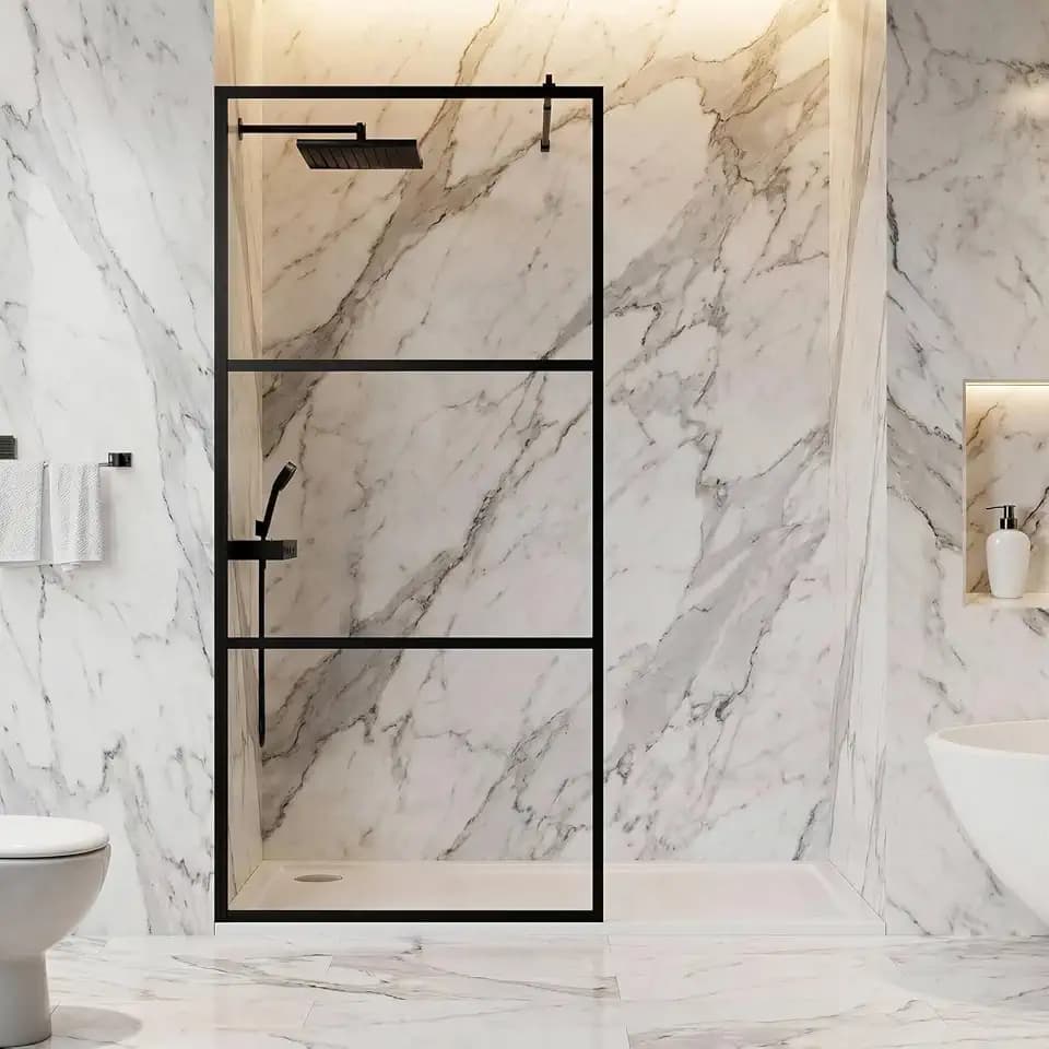 Duschtrennwand 100x190 cm, 5 mm ESG Glas, Walk In Dusche