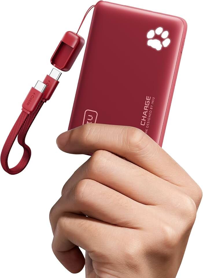 INIU 10000mAh 45W Fast Charging Portable Charger, Smaller Travel Power Bank