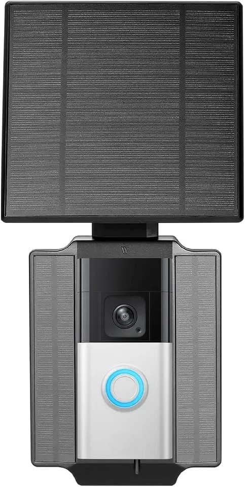 Wasserstein Universal Solar Charger Compatible with Ring Battery Doorbell (2024 Release)/Pro/Plus/4/3/3 Plus/2nd Gen (2020 Release) & Wyze Wireless Video Doorbell Pro - 2.5W Solar Panel Charger