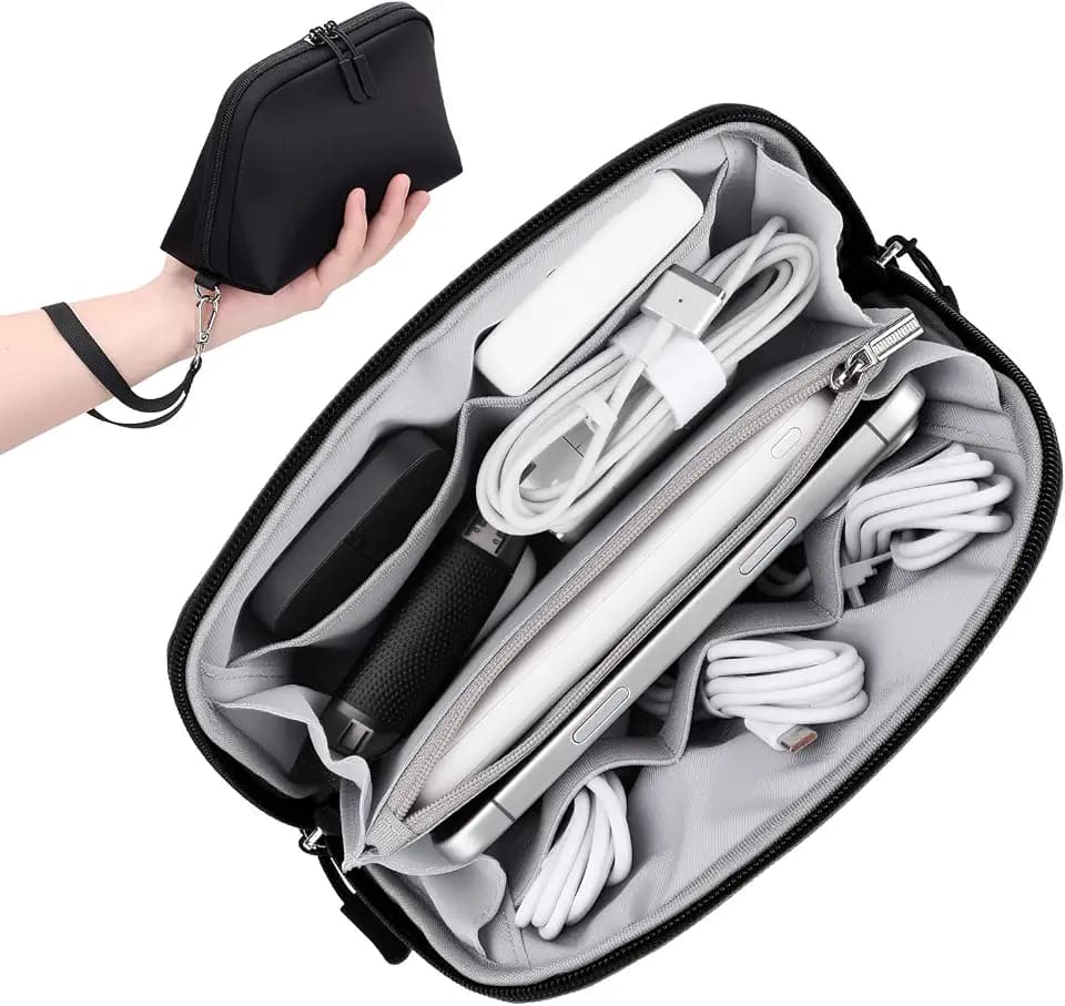 FYY Travel Cable Organizer - 8 Compartments, Lightweight, Water Repellent