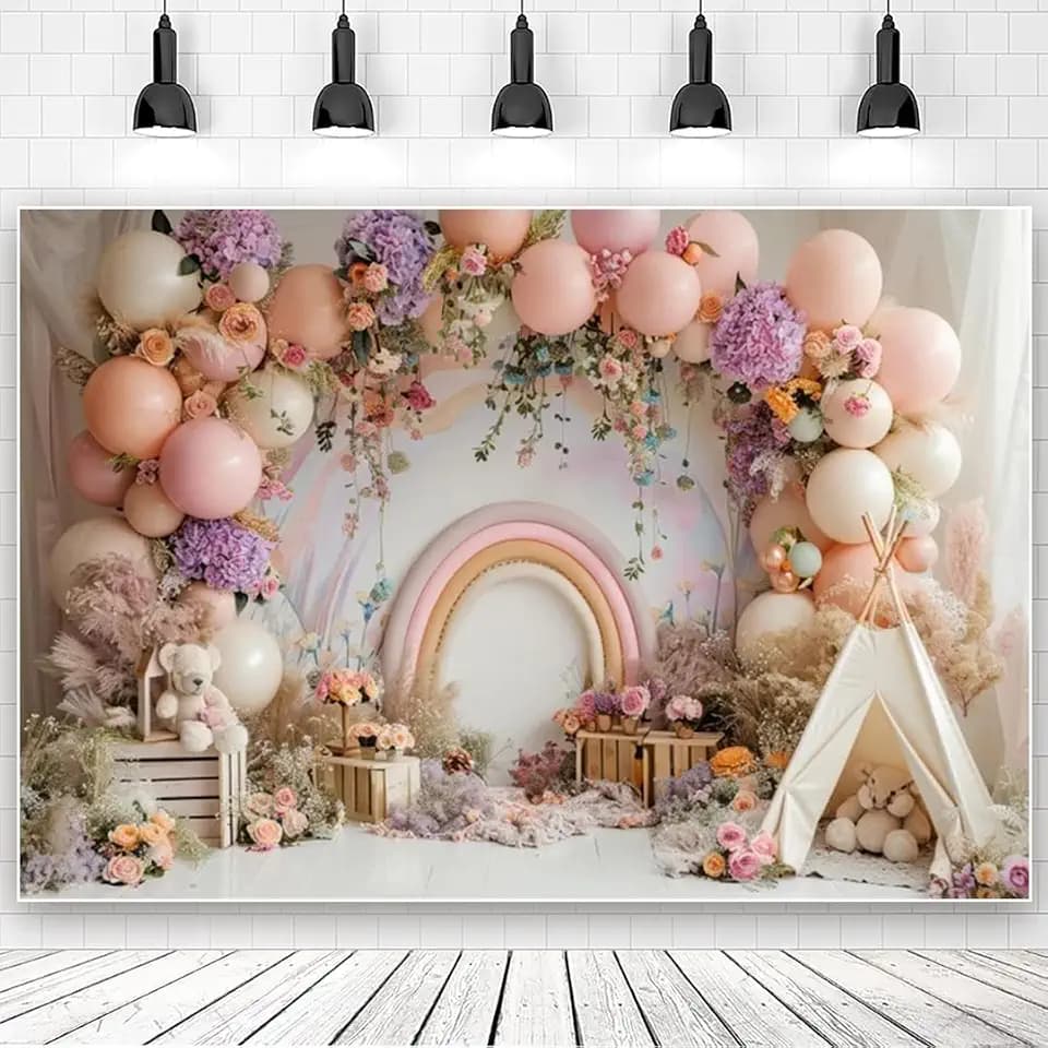 Newborn Baby 1st Birthday Photography Backdrop,7x5ft