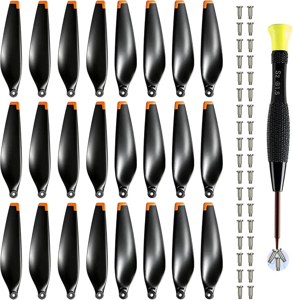 24 Pcs Propellers with Magnetic Screwdriver for DJI Mini 3/Lito 1/Lito X1, Low-Noise Silent Replacement Blades, NOT for Mini 3 Pro, Easy Install Props, Orange Tips, Non-OEM Drone Accessories