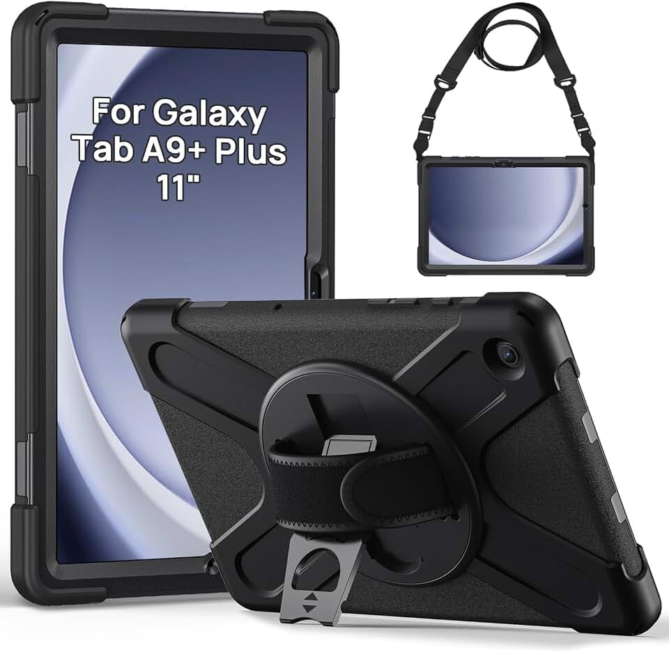 Gerutek Hülle für Samsung Galaxy Tab A9+/A9 Plus 11 Zoll 2023, Schwarz
