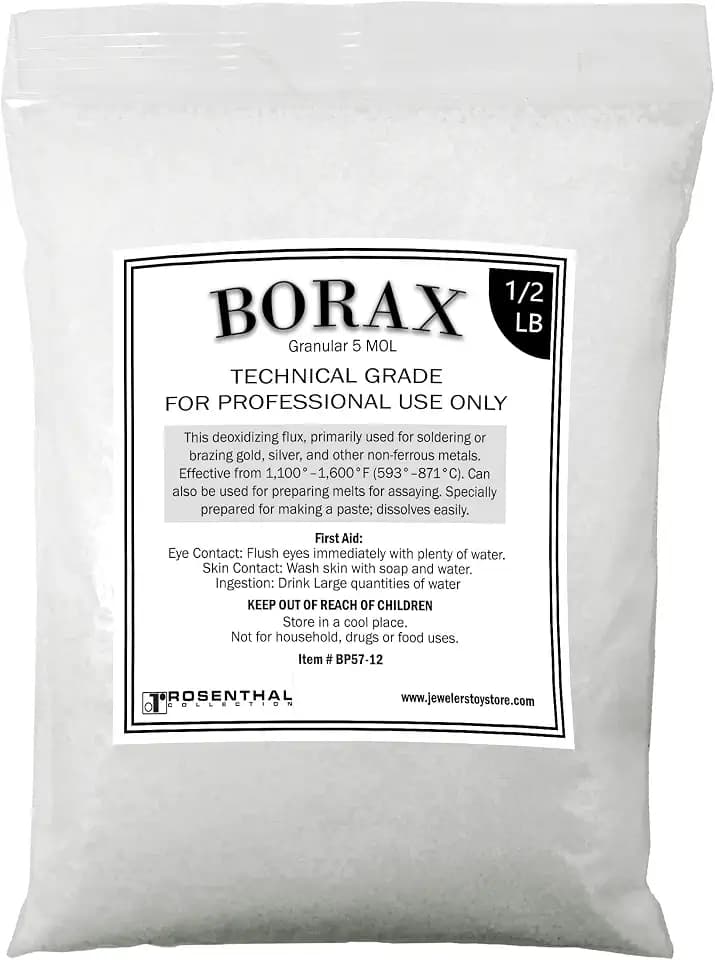 Rosenthal Collection Borax Flux 5 MOL – ½ LB Casting Flux for Jewelry Soldering, Melting Silver, Gold, Sterling