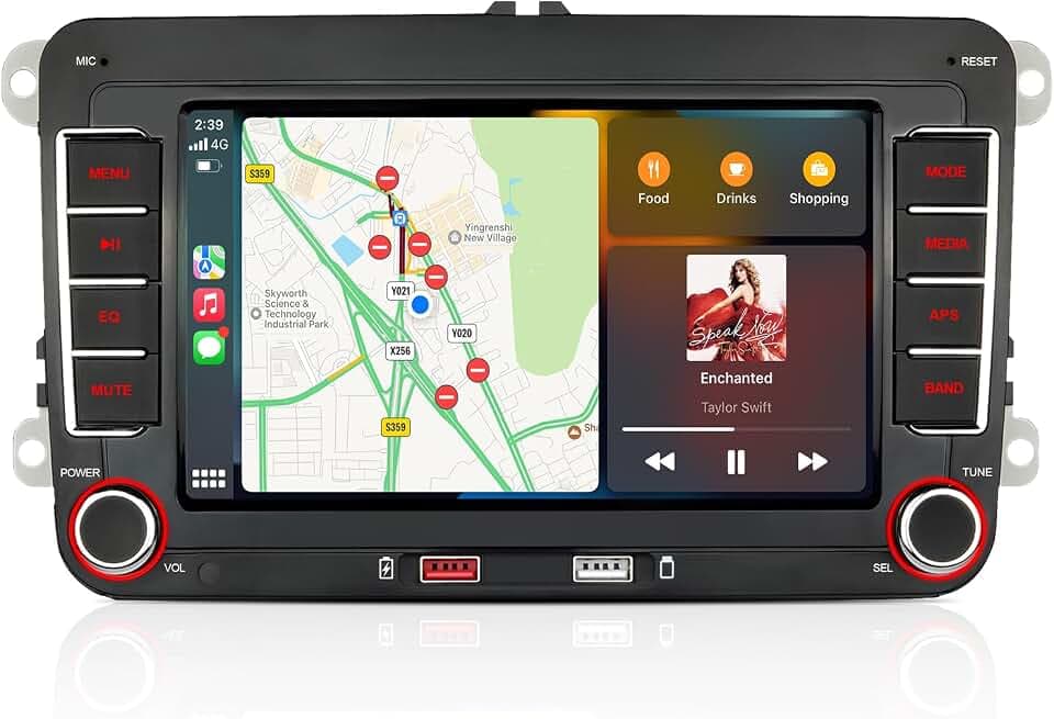 Car Radio for Volkswagen VW Golf MK5 MK6 Jetta Beetle Passat Sharan Tiguan Touran Seat Polo with Wireless Carplay & Android Auto, 7 inch VW Stereo Touch Screen with FM Radio Linux (7 inch)