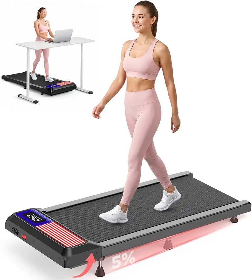 HCOIW Walking Pad Treadmill for Home Office, Portable Under Desk Treadmill | 3-in-1Foldable Walking Pad with Incline, Quiet,Remote, No Installation, Portable & EasyStorage for Home Office