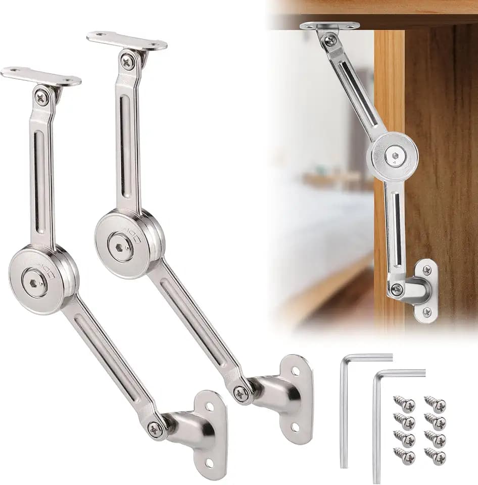JIZZU 2 Stück Softclose Deckelstützscharniere, Support 18kg/2 Klappenhalter
