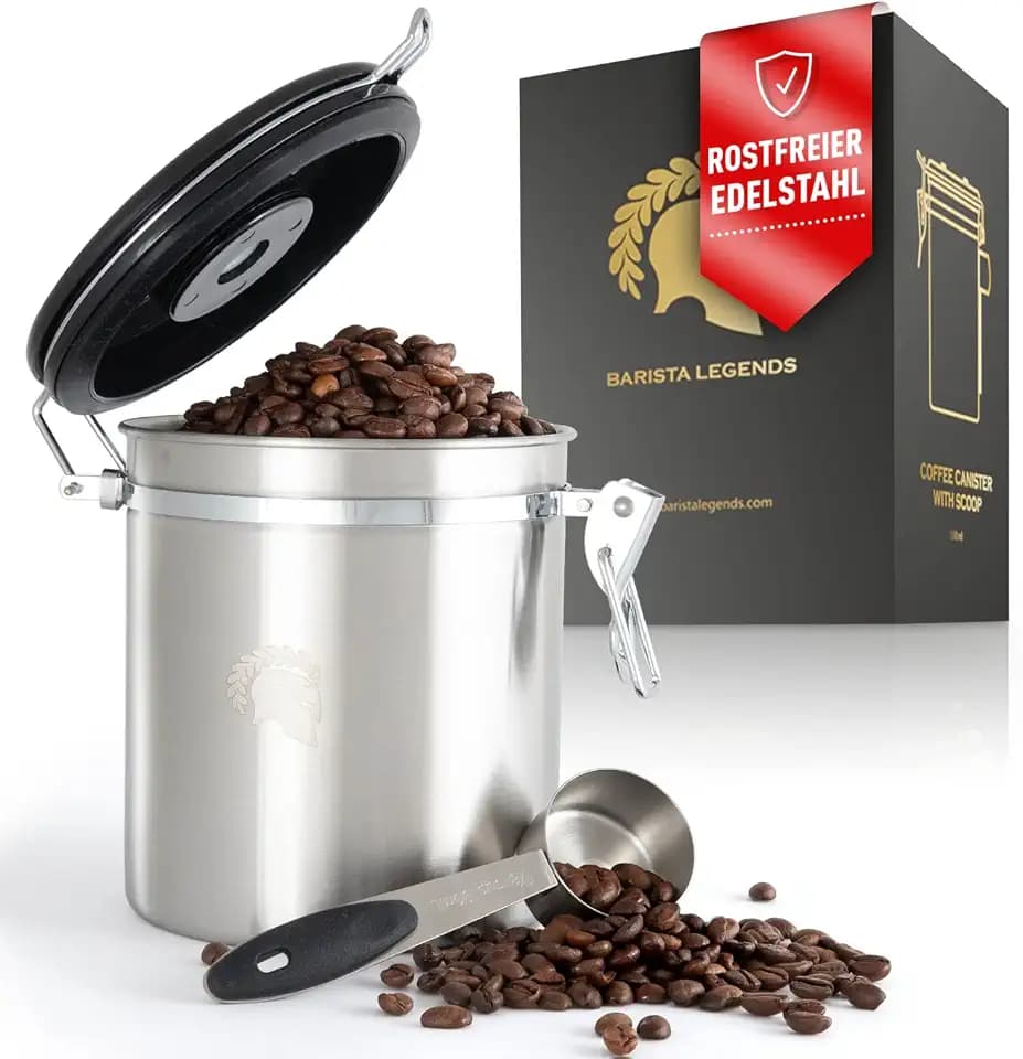 Barista Legends Kaffeedose luftdicht 500g, Silber