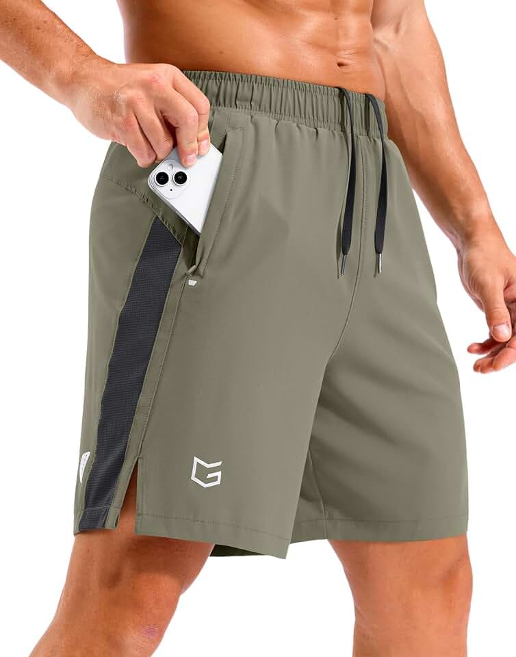 Men's Running Athletic Shorts 7"/9"/5" Zip Pockets Gym Workout Short