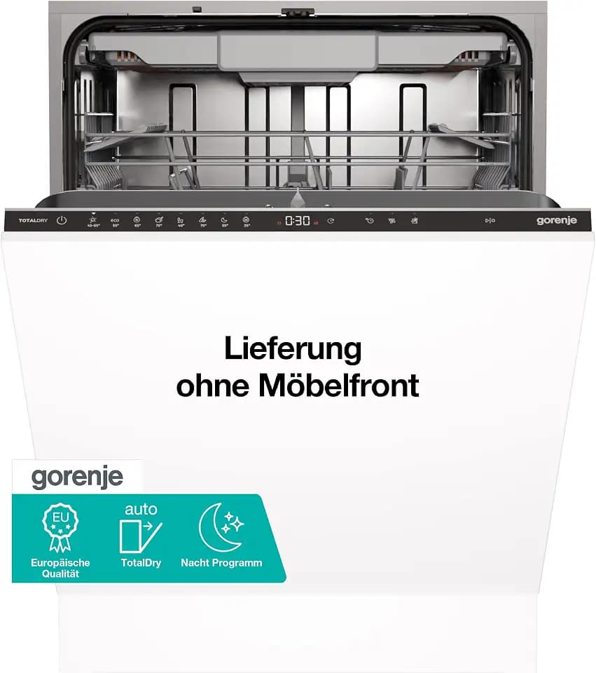 Gorenje GV663D65 Geschirrspüler/Einbaugerät FRONT NICHT ENTHALTEN/EU Made /60 breite /16 Maßgedecke/8 Programme/TotalDry/Nacht Programm/Status LED Licht/EEK: D/Einbaumaße (HxBxT): 82 x 60 x 55,5cm