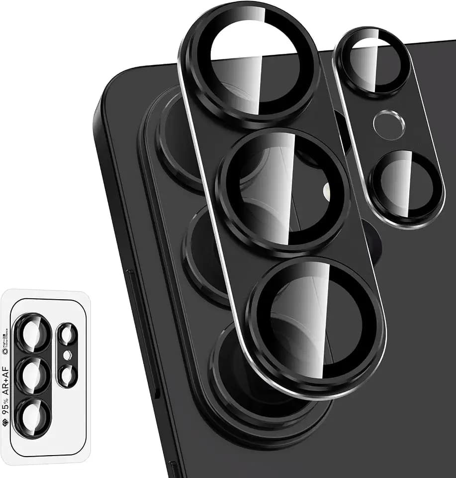 for Samsung Galaxy S26 Ultra Camera Lens Protector, Electroplated Matte Back with 9H Tempered Glass Lens Protector, [Strong Adsorption] [Case-Friendly] Metal Ring HD Clear Lens Cover, Black