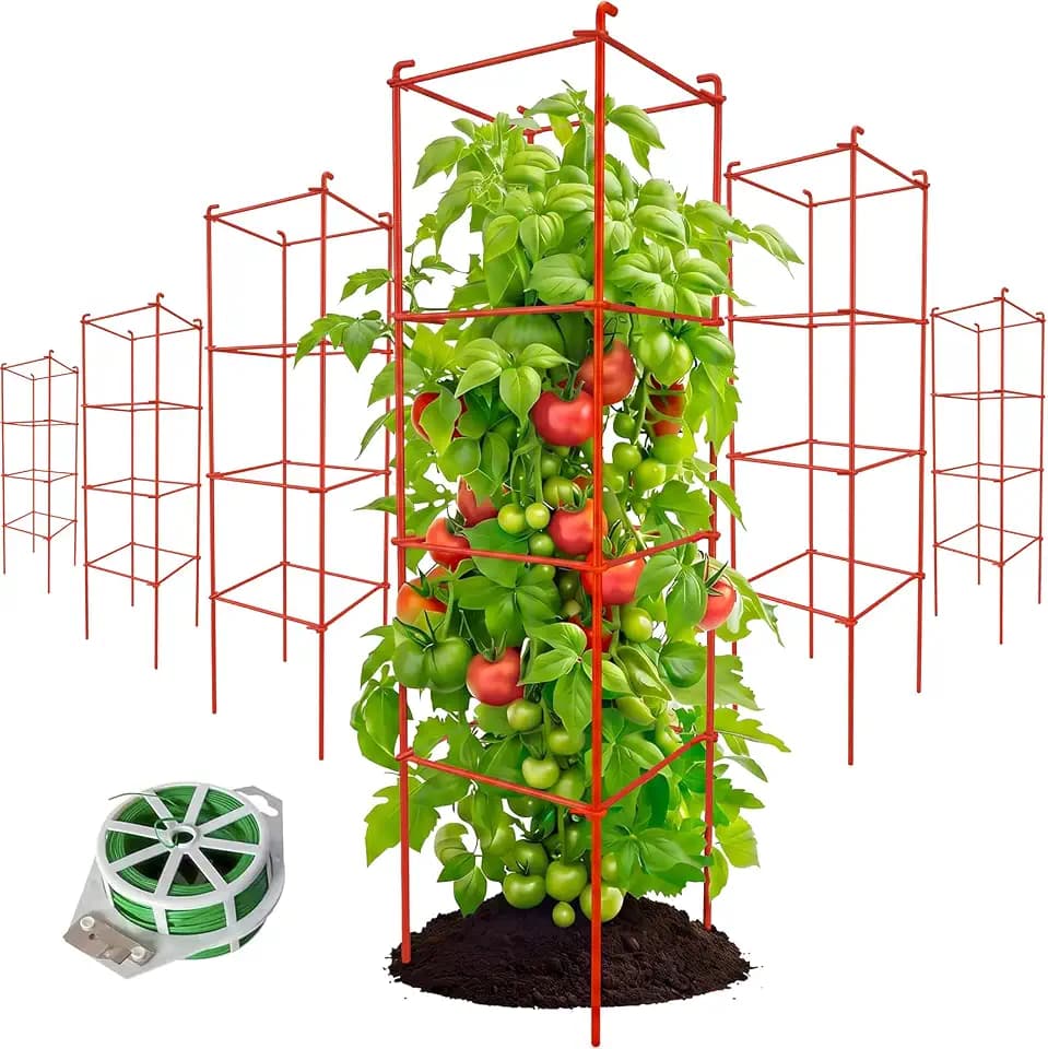 6-Pack 46inch Metal Tomato Cage for Garden Plant Support