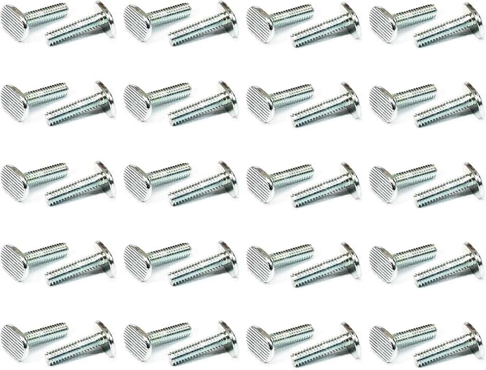 POWERTEC 1/4"-20 T Track Bolts 40 Pack for T Track, 1 Inch Long T Slot Bolts for Universal T Track, T Track Accessories for Woodworking Jigs and Fixtures (QTB1004-P2)