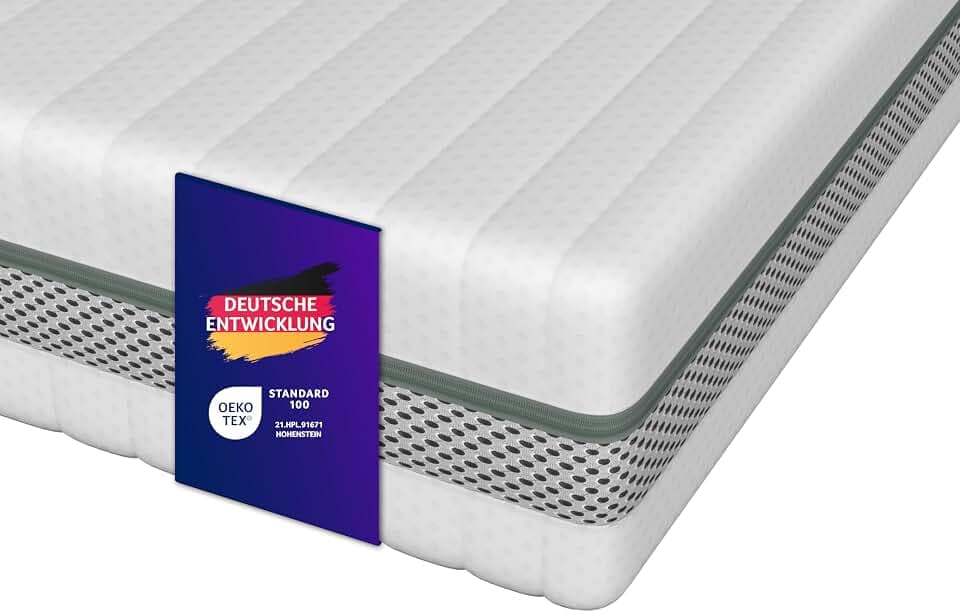 Traumnacht Premium 2 in 1 Duo - orthopädische 7-Zonen Kaltschaummatratze, Härtegrad 2 und 3, Öko-Tex Zertifiziert, 100x200 cm, Höhe 20 cm produziert nach deutschem Qualitätsstandard