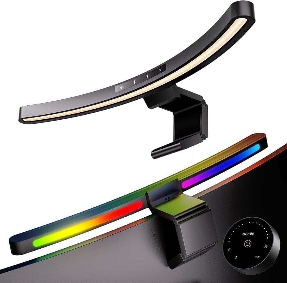 Quntis Curved Monitor Lampe 45cm RGB Light Bar Fernbedienung Touch Control