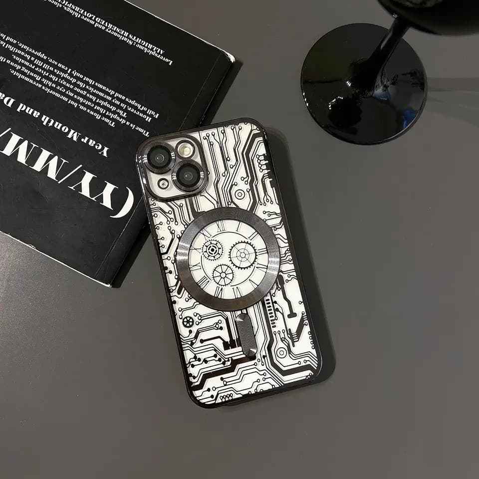 Schutzhülle für iPhone 14 Plus mit vollständigem Kameraschutz, kompatibel mit MagSafe, Magnettechnologie, für iPhone 14 Plus, für Damen, Mädchen, Herren, Schwarz