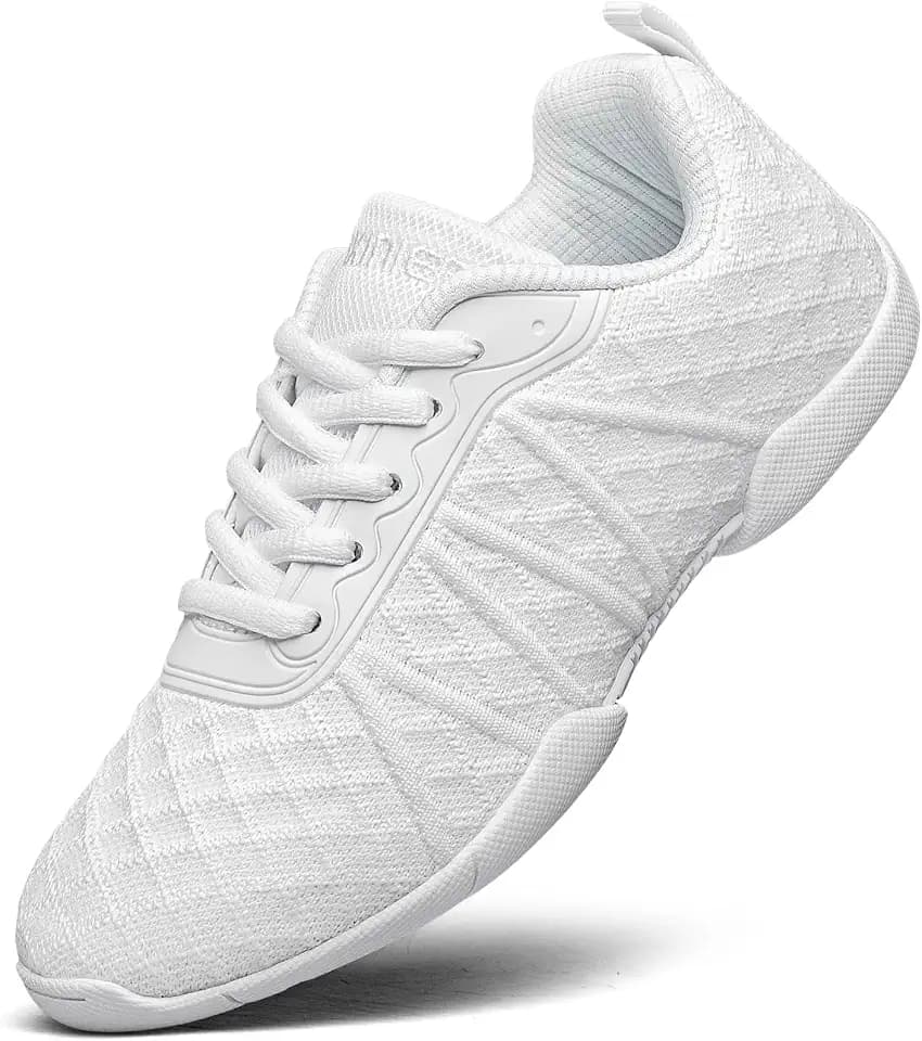 BAXINIER Girls Cheer Shoes White Dance Sneakers