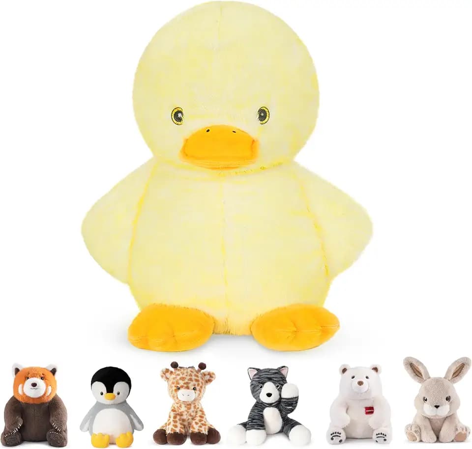 Niuniu Daddy Weighted Stuffed Animals, 14 in 3.5 lbs, Duck Plush for Kids