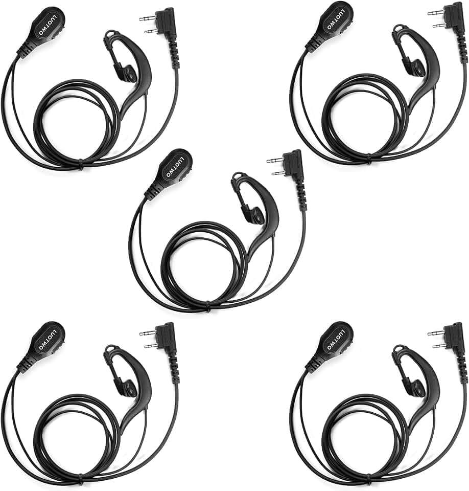 Walkie Talkie Earpiece with Mic, Radio Earpiece Compatible 5-Pack