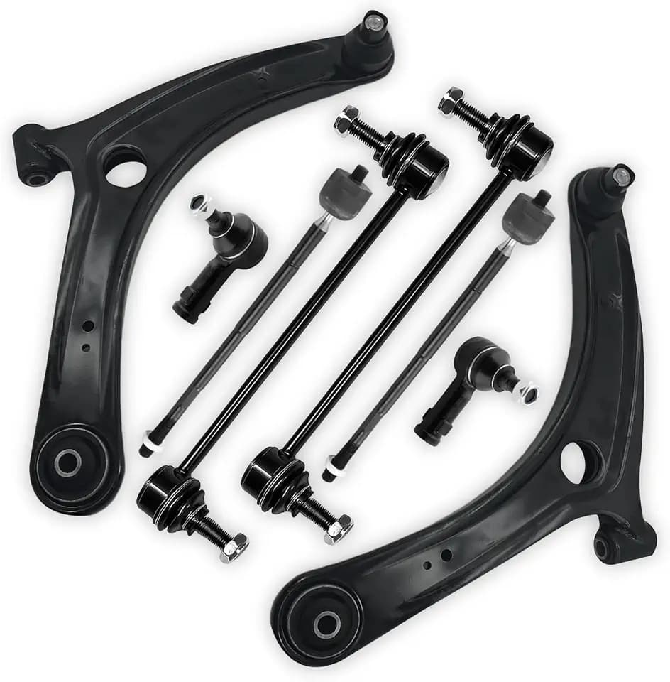 8pc Front Lower Control Arm Outer Inner Tie Rod Sway Bar End Link Compatible with Fit for Mitsubishi Outlander Lancer 2007 2008 2009 2010 2011 2012 2013 2014 2015 2016 2017#OE K620548 K620549