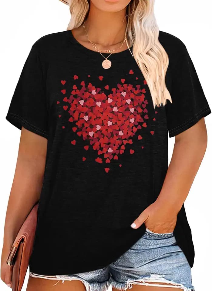 Anbech Womens Plus Size Graphic Tees Short Sleeve Casual Kindness T Shirts