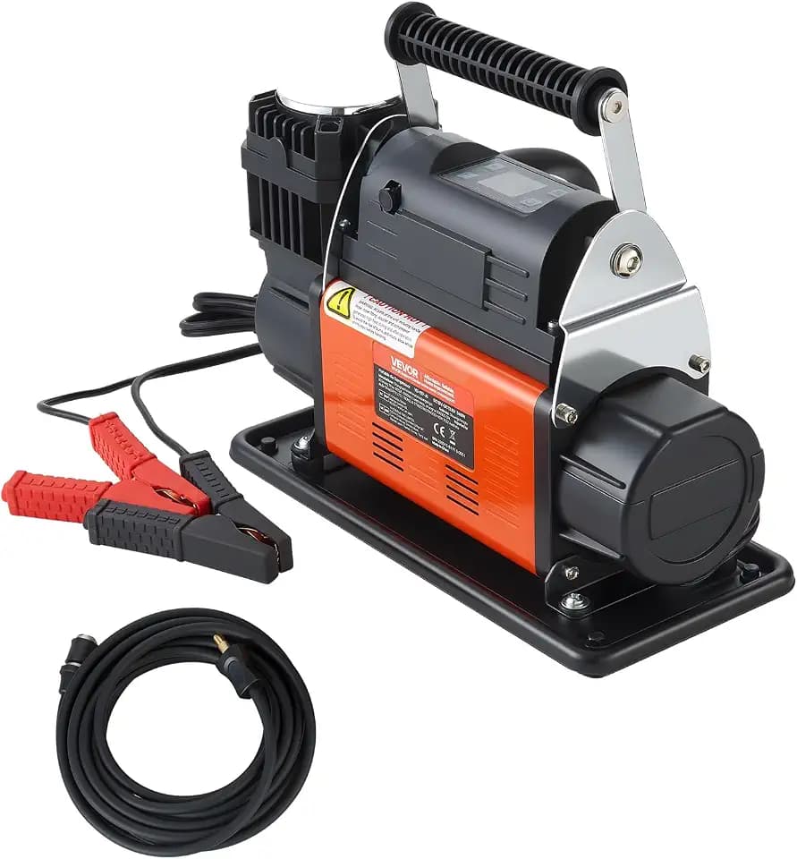 VEVOR 12V Heavy Duty Air Compressor, Auto-Stop Portable Tire Inflator with LCD Digital Display, 7.14 CFM 150PSI Offroad Air Pump with Adapters for Trucks Car SUV 4 x 4 Vehicle RV